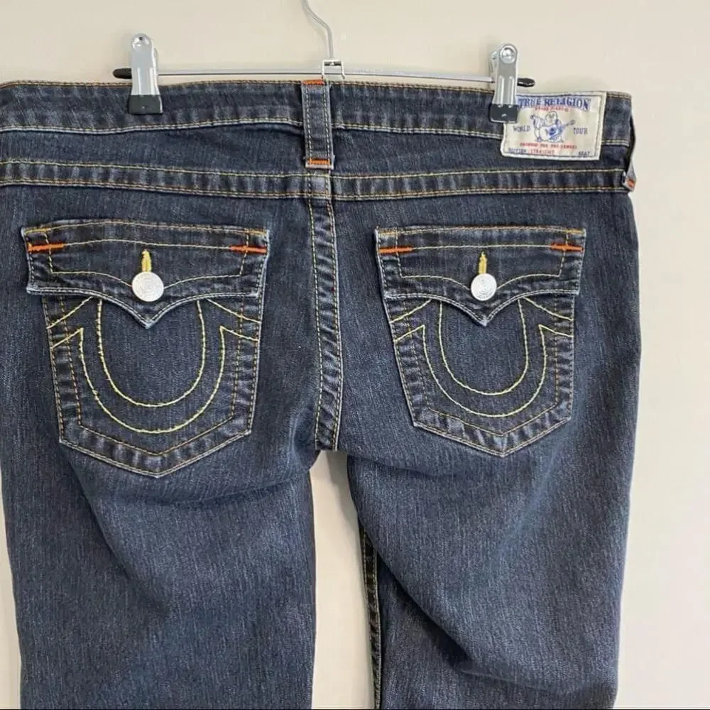 True Religion Ricky Straight - Dark/Black Denim - 32/30 COI Mexico